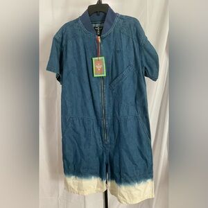 NWT, Houston White Short Sleeve Denim Flight Jumpsuit, Size M